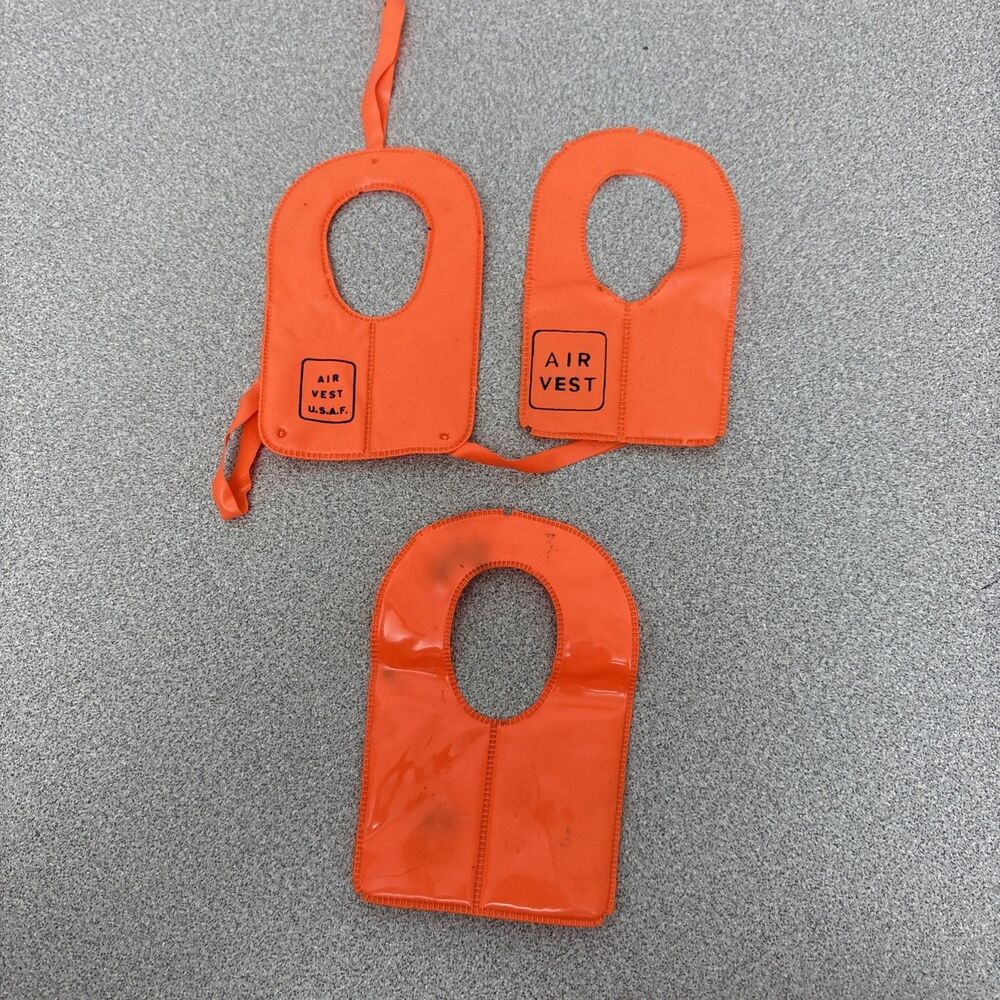 Vintage 1960s Hasbro GI Joe Lot Of 3 Orange Life Vests